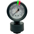 Black Polypropylene One-Piece Molded Pressure Gauge with FKM Diaphragm - 0 to 15 psi Range