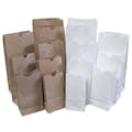 1 lb. White Kraft Paper SOS Bags - 3-1/2" W x 7-1/8" L + 2-3/8" BG  (Case of 1000)