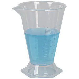 25mL Polypropylene Conical Graduate with Hexagonal Base