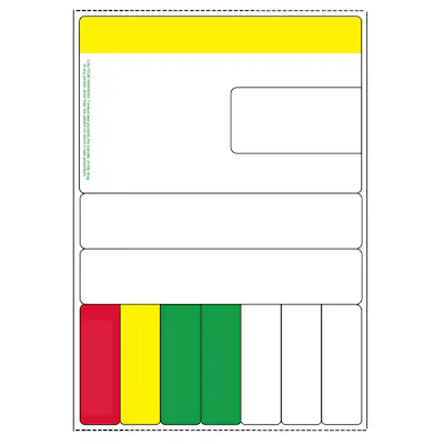 11-Up Vertical Standard Peel Blank Prescription Labels with 1.5" Core - 3.5" W x 5.063" L Sheet (Case of 6300)