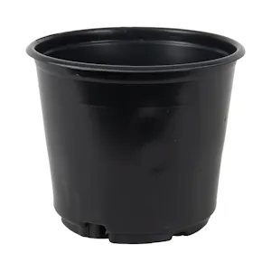 4.5" Round Black Thermoformed Maxi-Grow Geranium Plant Pot with Tag Slot - 4.5" Dia. X 4.02" Hgt. (Case of 450)