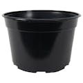 9" Round Black Thermoformed Maxi-Grow Mum Plant Pot with Tag Slot - 9" Dia. x 5.9" Hgt. (Case of 100)