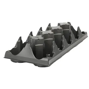 10-Place Black Thermoformed Filling Tray for 4" Round Maxi-Grow Plant Pots - 20.38" L x 8.13" W x 3.72" Hgt. (Case of 75)