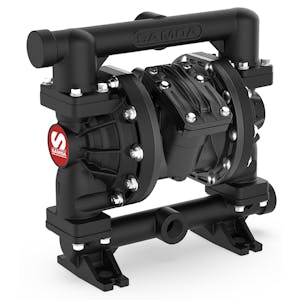 Non-Metallic Pivot UP010 Series Conductive Polypropylene High-Flow Air-Operated Double Diaphragm (AODD) Pump with 1" Flange Side Ports with 53 GPM Flow & Polypropylene & Santoprene™ Wetted Parts