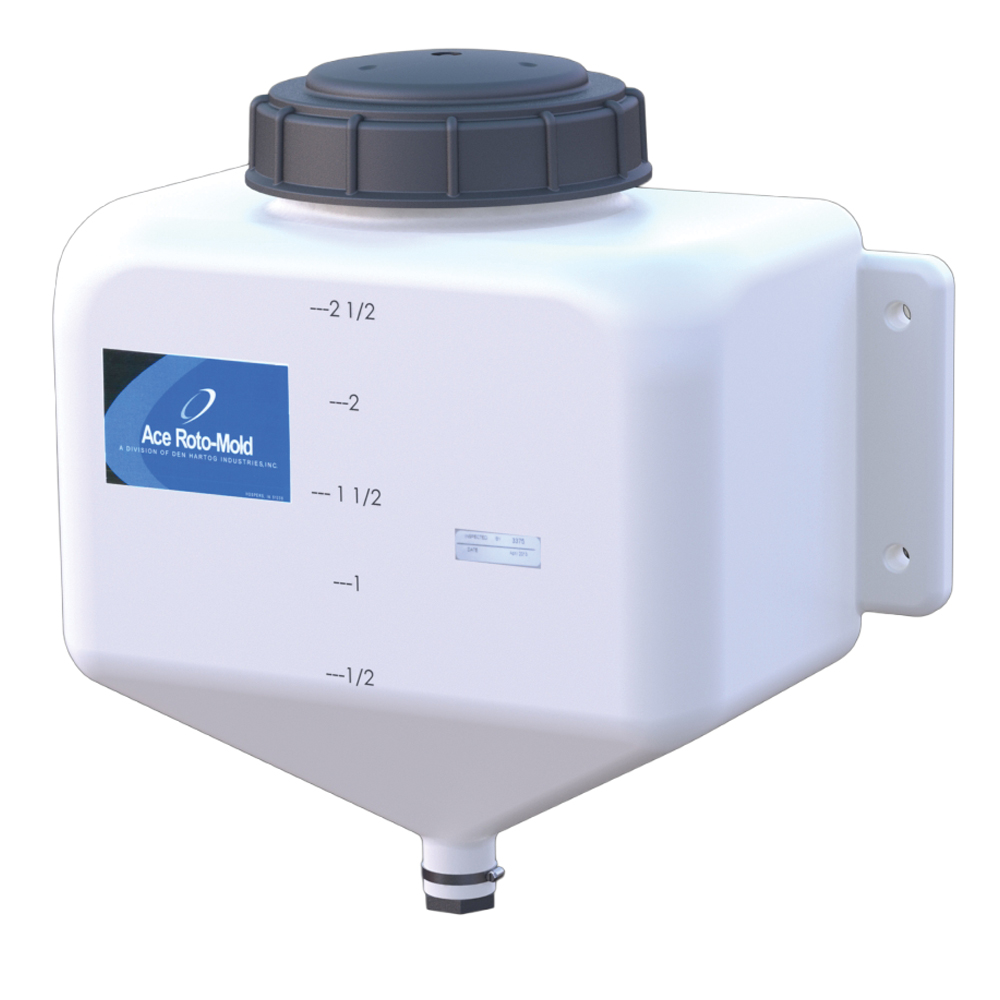 2-1/2 Gallon Natural HDPE Rectangular Rinse Tank with 5
