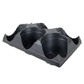 6-Place Black Thermoformed Filling Tray for 6" Round Plant Pots - 17.64" L x 11.5" W x 4.25" Hgt. (Case of 100)