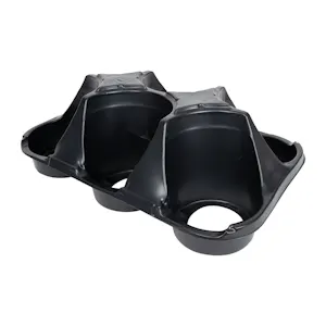 6-Place Black Thermoformed Filling Tray for 6.5" Round Plant Pots - 19.63" L x 13" W x 6.63" Hgt. (Case of 50)