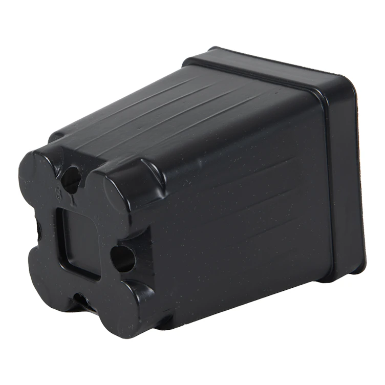 3" Square Black Thermoformed  Deep Plant Pot - 2.63" L x 2.63" W x 3.5" Hgt. (Case of 800)