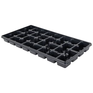 32-Place Black Thermoformed Filling Tray for 3" Square Plant Pots - 21.23" L x 10.79" W x 1.5" Hgt. (Case of 100)