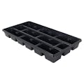 18-Place Black Thermoformed Filling Tray for 4" Square Plant Pots - 21.23" L x 10.79" W x 2.31" Hgt. (Case of 100)