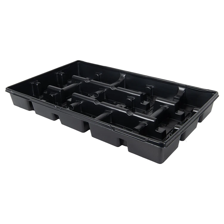 15-Place Black Thermoformed Filling Tray for 4.5" Square Plant Pots - 21.1" L x 12.71" W x 2.31" Hgt. (Case of 50)