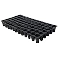 72-Plug Rectangular Black Polystyrene Propagation Tray - 20.85" L x 10.42" W x 2.38" Hgt. (Case of 100)