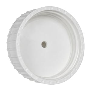 63mm White Polypropylene Unlined Vented Rieke® Cap