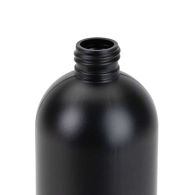 16 oz. Black HDPE Cosmo Bottle with 24/400 Black Ribbed Child-Resistant Cap (CRC) with F217 Liner