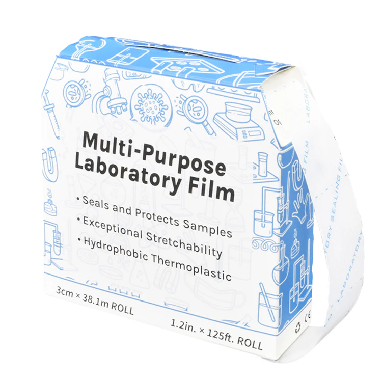 1.2" W x 125' L Non-Sterile HyperStretch™ Laboratory Sealing Film - Roll in Dispenser Box