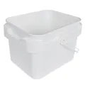 1.3 Gallon White Polypropylene Super Kube K3 UN Rated Square Bucket with Plastic Handle (Lid Sold Separately)