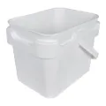 3.5 Gallon White Polypropylene Super Kube K3 UN Rated Square Bucket with Plastic Handle (Lid Sold Separately)