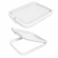 White Polypropylene UN Rated Hinged Lid for 3.5 Gallon Super Kube K3 Square Buckets
