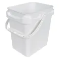 1 Gallon White Polypropylene Super Kube K2 Square Bucket with Plastic Handle (Lid Sold Separately)