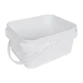1 Gallon Compact White Polypropylene Super Kube K2 Square Bucket with Plastic Handle (Lid Sold Separately)