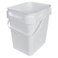 2 Gallon White Polypropylene Super Kube K2 Square Bucket with Plastic Handle (Lid Sold Separately)