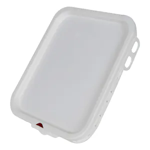 White Polypropylene Hinged Lid for 1 Gallon Compact & 2 Gallon Super Kube K2 Square Buckets