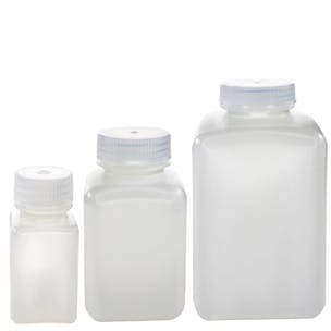 HDPE Wide Mouth Square Reagent Bottles with Caps
