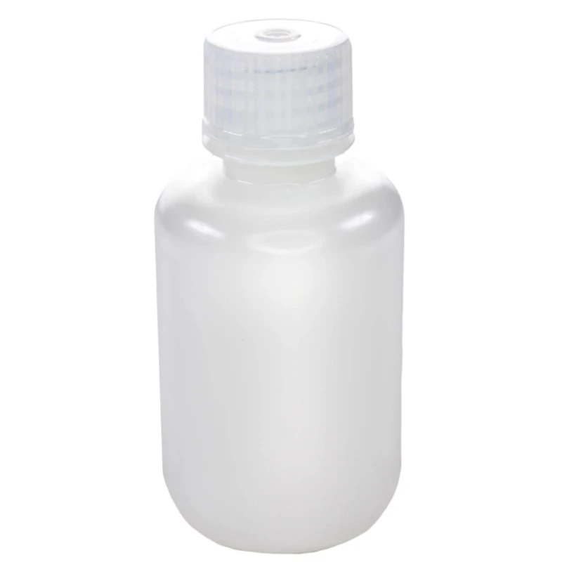 60mL Natural HDPE Narrow Mouth Round Reagent Bottle with 20/415 Natural Polypropylene Cap - Package of 12