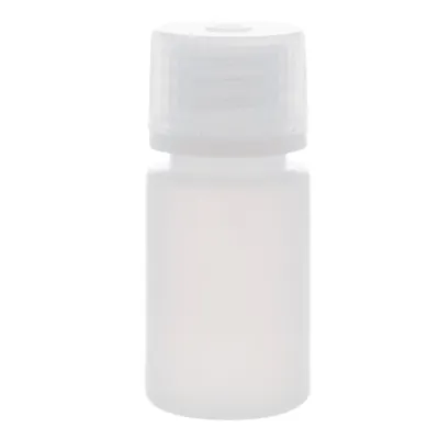15mL Natural LDPE Narrow Mouth Round Reagent Bottle with 20/415 Natural Polypropylene Cap - Package of 12