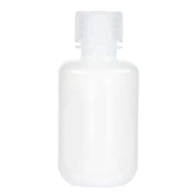 60mL Natural LDPE Narrow Mouth Round Reagent Bottle with 20/415 Natural Polypropylene Cap - Package of 12