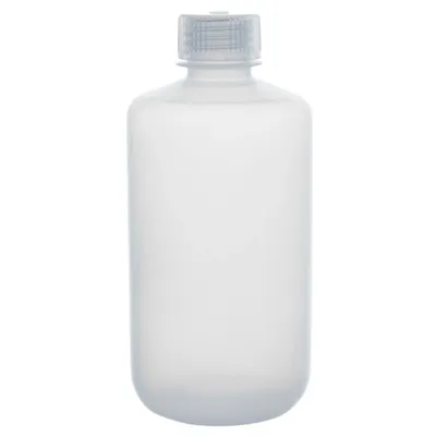 250mL Natural LDPE Narrow Mouth Round Reagent Bottle with 24/415 Natural Polypropylene Cap - Package of 12