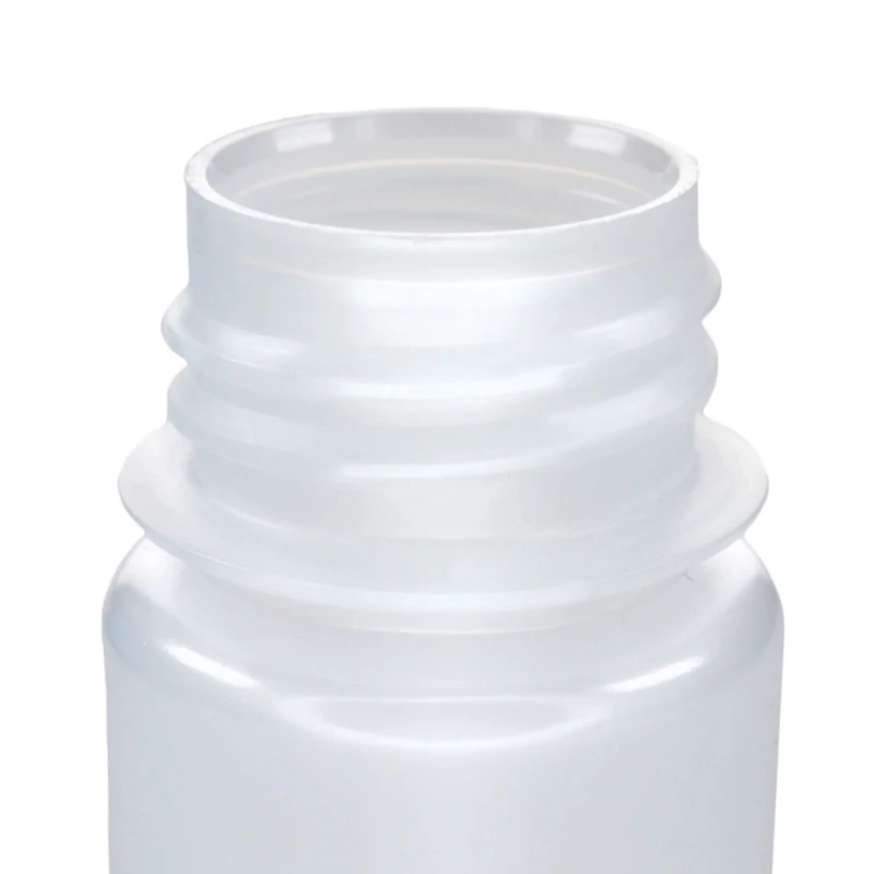 30mL Natural LDPE Wide Mouth Round Reagent Bottle with 28/415 Natural Polypropylene Cap - Package of 12