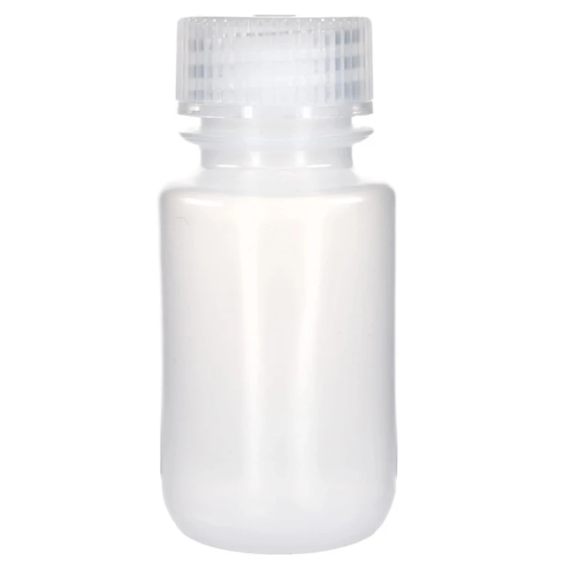 60mL Natural LDPE Wide Mouth Round Reagent Bottle with 28/415 Natural Polypropylene Cap - Package of 12
