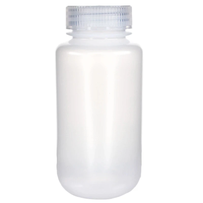 250mL Natural LDPE Wide Mouth Round Reagent Bottle with 43/415 Natural Polypropylene Cap - Package of 12