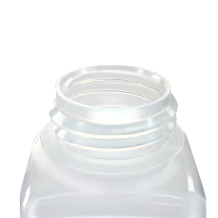 175mL Natural Polypropylene Wide Mouth Square Reagent Bottle with 38/415 Natural Polypropylene Cap - Package of 12