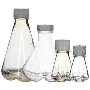 Sterile Baffled-Bottom Erlenmeyer Flasks with Non-Vented Screw Caps