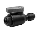 1/4" OD Push-to-Connect x 1/4" OD Push-to-Connect Black Polypropylene TrueSeal™ Union Two-Way Ball Valve