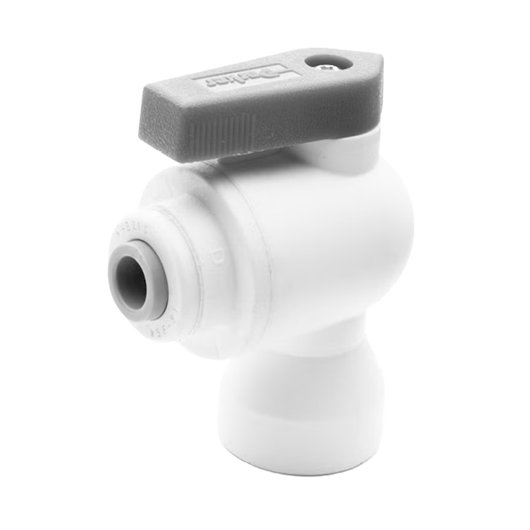 Parker TrueSeal™ Polypropylene Push-In 90° Female Elbow Two-Way Ball Valves