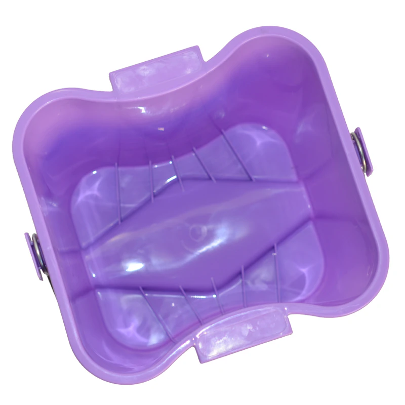 6 Quart Purple Polypropylene Square Kleen-Pail® Pro™ Color-Coded Cleaning Bucket with Metal Handle