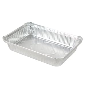 27 oz. Silver Foil Oblong Shallow Food Container (Lid Sold Separately) - Case of 500