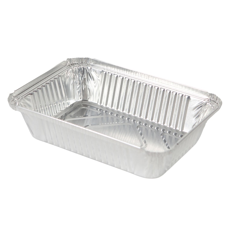 23.7 oz. Silver Foil Oblong Food Container (Lid Sold Separately) - Case of 500