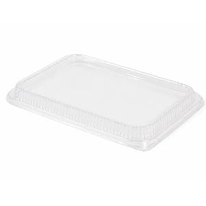 Clear Plastic Dome Lid for 15 oz. Foil Oblong Food Container - Case of 1000
