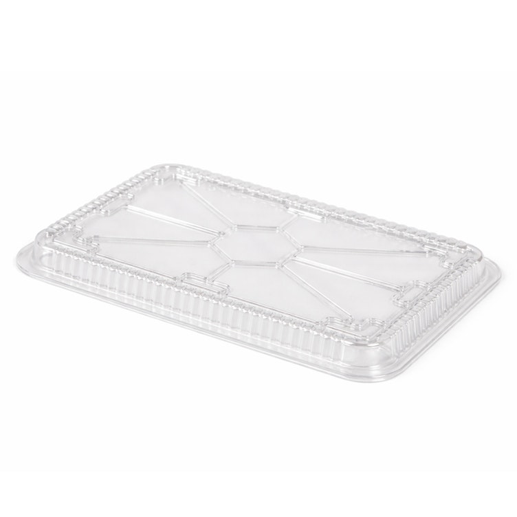 Clear Plastic Dome Lid for 66 oz. Foil Oblong Food Container - Case of 250