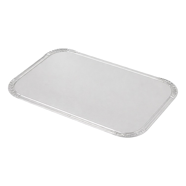 Foil Flat Lid for 3 Compartment Foil Oblong Food Container - Case of 500