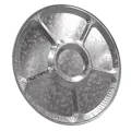 12" Silver Foil Round Divided Catering Tray (Lid Sold Separately) - Case of 25