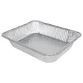1/2 Size Silver Foil Extra Deep Steam Table Buffet Pan (Lid Sold Separately) - Case of 100