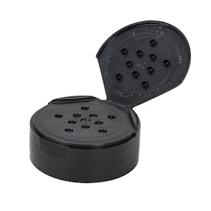 48/485 Black 10 Hole Spice Cap with Heat Induction Liner - 0.125" Holes