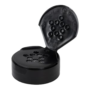 48/485 Black 10 Hole Spice Cap with Heat Induction Liner - 0.200" Holes