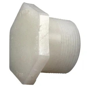 1/2" MNPT Chemtrol® Natural Kynar® PVDF Schedule 80 Threaded Hex Plug