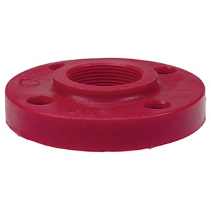 1/2" FNPT Chemtrol® Red Kynar® PVDF Schedule 80 Heavy-Duty Threaded Flange